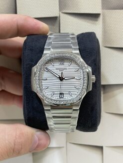 Nautilus Automatic Diamond Silver Dial Unisex Watch - WP001